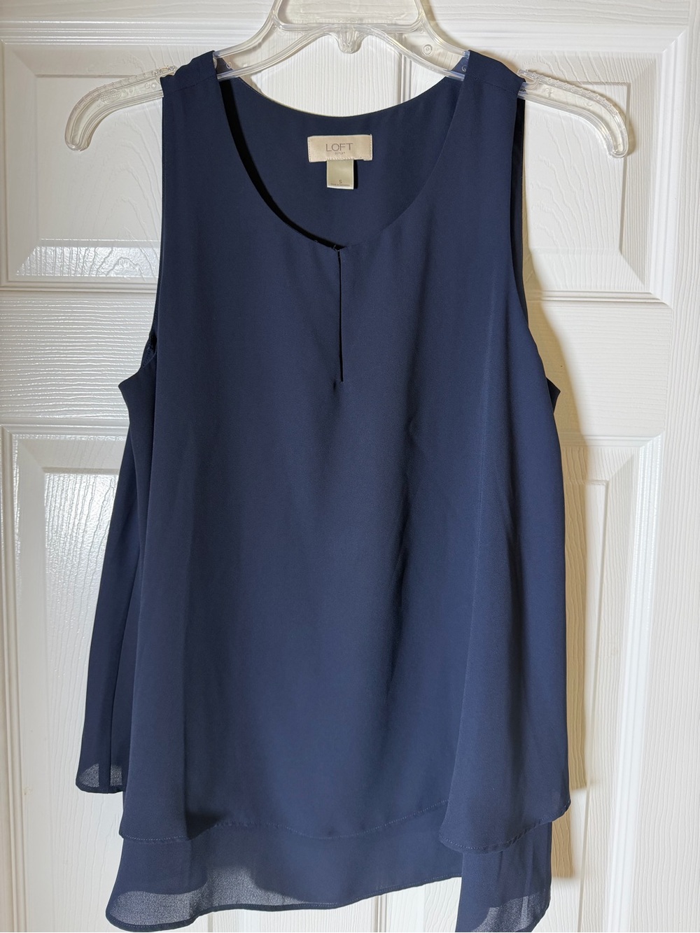 LOFT Navy Blue Layered Sleeveless Camisole Blouse S